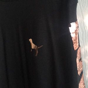 Victoria’s Secret PINK L/S Black Rose Gold Shirt